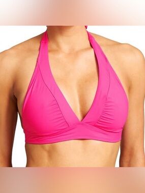 Athleta Shirrendipity Halter Bikini Top Paradise Pink Women’s Size Small